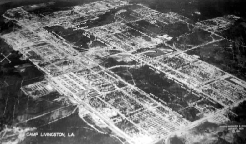 Aerial photo of Camp Livingston near Alexandria, Louisiana, in 1941