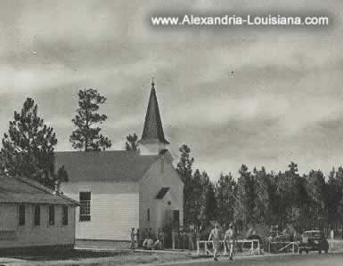 One of the many religious chapels at Camp Livingston in World War II