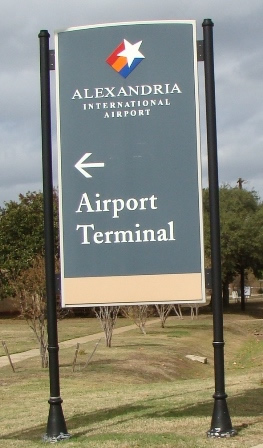 AEX Airport Terminal sign