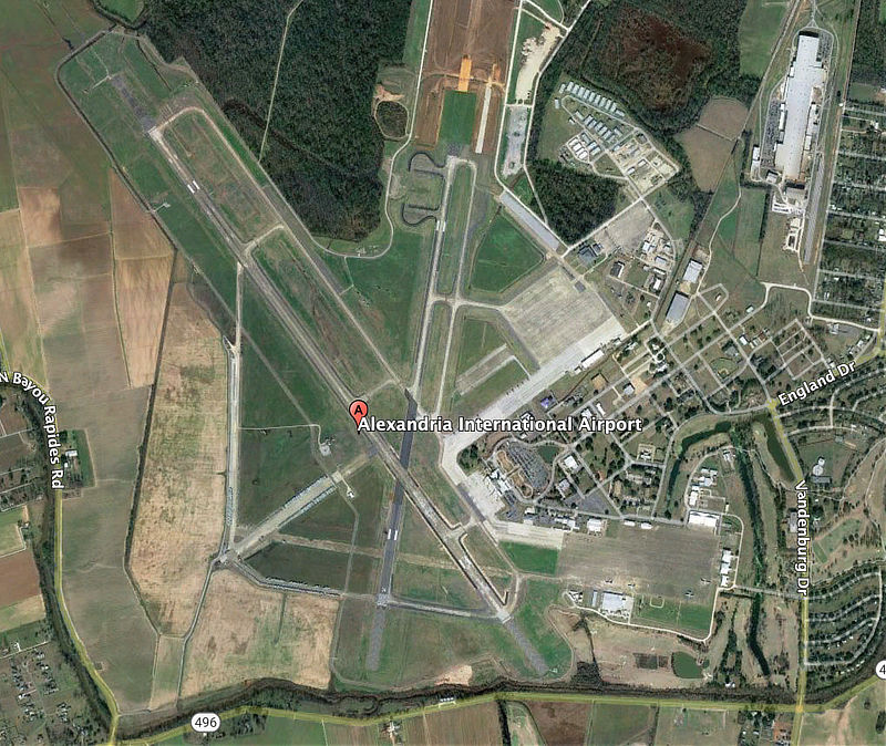Aerial view of Alexandria International Airport (AEX) in Central Louisiana