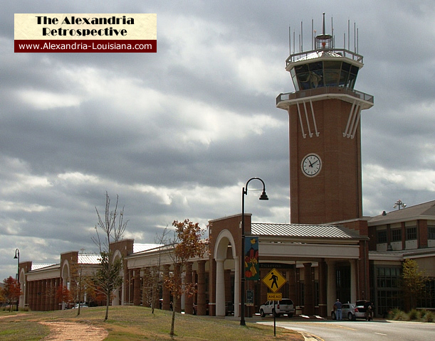 Terminal building and control tower at Alexandria International Airport (AEX) in Central Louisiana