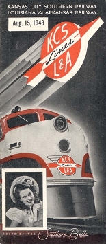 Kansas City Southern and L&A Timetable, 1943