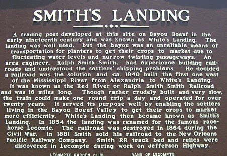 Historical Marker about Smith's Landing and the Smith Smith Railroad near Alexandria, Louisiana